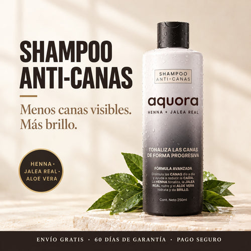 Shampoo Anti-Canas aquora® Henna + Jalea Real 250 ml