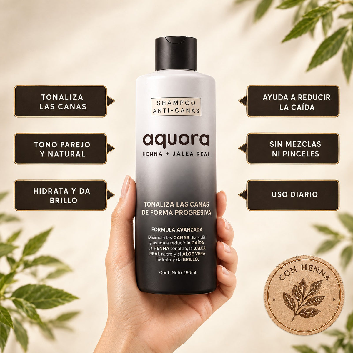 Beneficios del Shampoo Anti-Canas aquora®